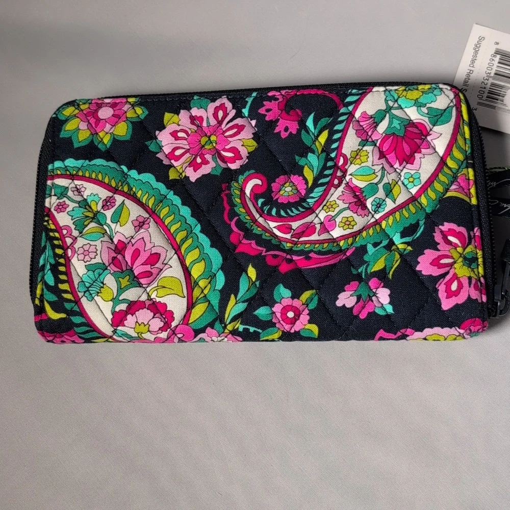 Vera Bradley Zip-Around Wallet in Petal Paisley Wristlet